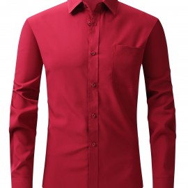 Men's Basic Button Down Fit Lapel Dress Shirt